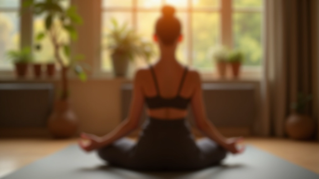 Femme en tenue de yoga effectuant une pose d'ouverture des hanches sur un tapis dans un studio apaisé